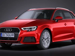 Audi A3 2017 5 porte Modello 3D