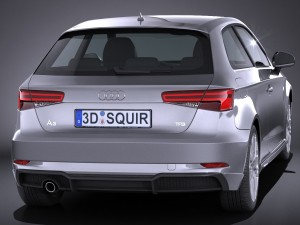Audi a3 2017 3-door 3D Model