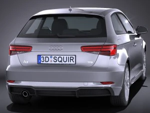 Audi a3 2017 3-door 3D Model