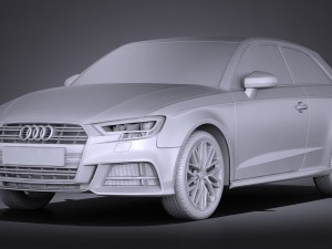 Audi a3 2017 3-door 3D Model