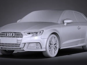 Audi a3 2017 3-door 3D Model
