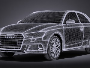 Audi a3 2017 3-door 3D Model