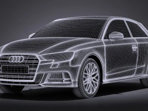 Audi a3 2017 3-door 3D Model