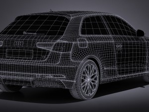 Audi a3 2017 3-door 3D Model