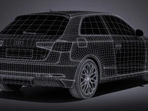 Audi a3 2017 3-door 3D Model