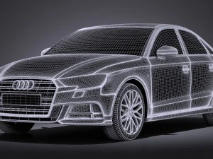 SAudi A3 2017 Sedan 3D Model