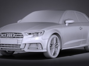 Audi S3 2017 3-door 3D Model