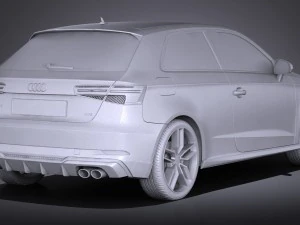 Audi S3 2017 3-door 3D Model