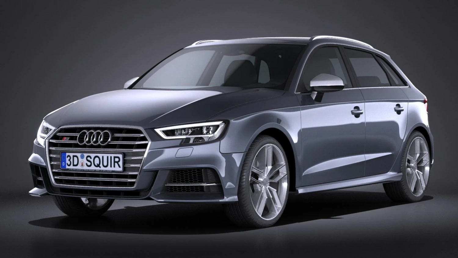 Audi S3 2017 5-door 3D Model .c4d .max .obj .3ds .fbx .stl .blend 