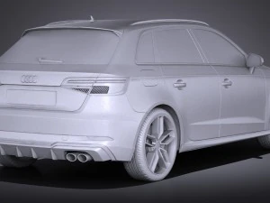 Audi S3 2017 5-door 3D Model