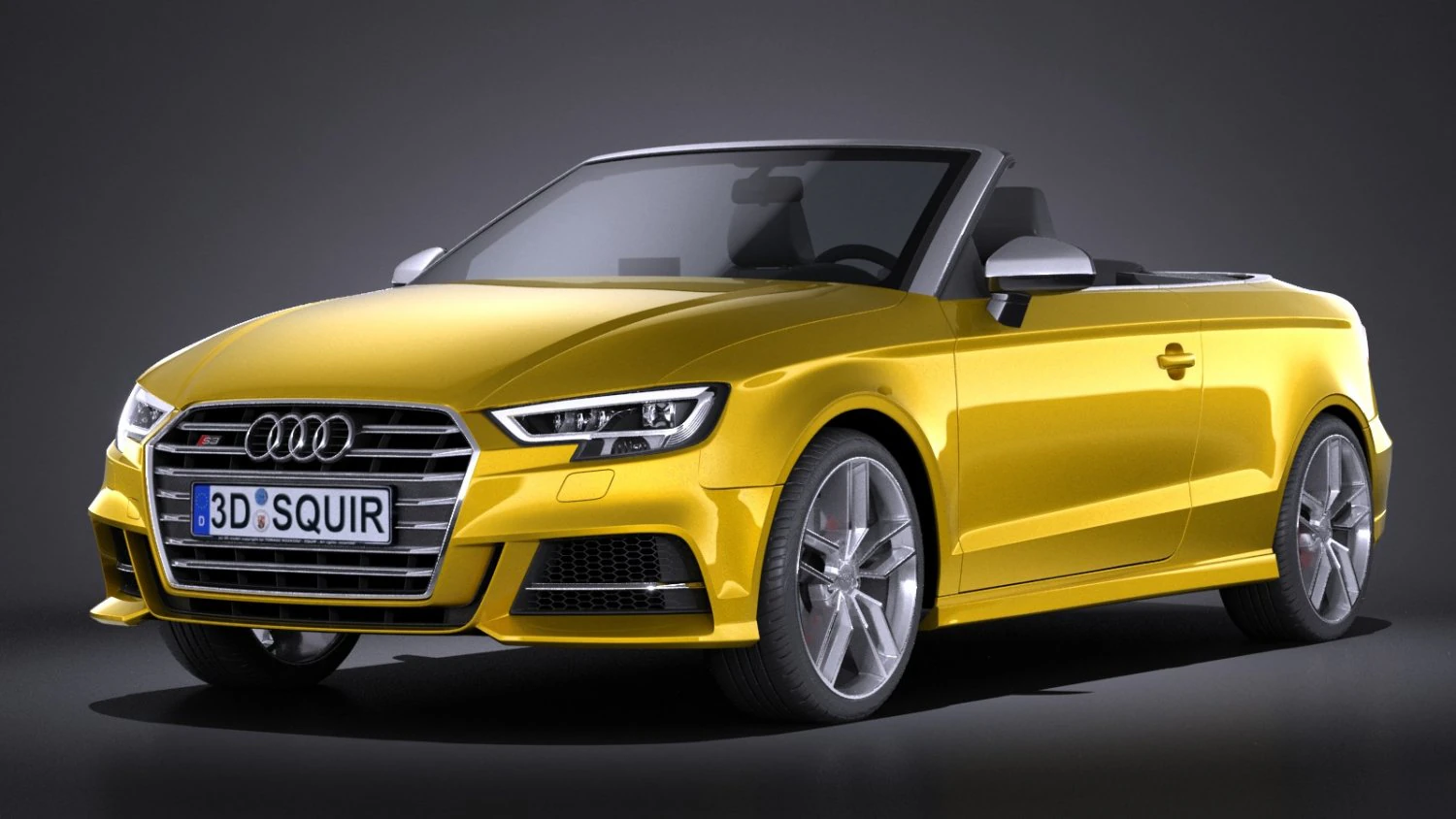 Audi S3 2017 cabriolet 3D Model .c4d .max .obj .3ds .fbx .stl .blend 