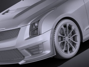 Cadillac ATS-V Sedan 2016 Vray 3Dモデル