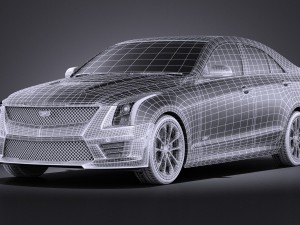 Cadillac ATS-V Sedan 2016 Vray 3Dモデル