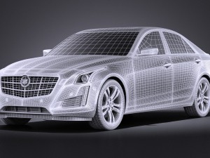 Cadillac CTS 2014 Vray 3D Model