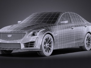Cadillac CTS-V 2016 Vray 3D 모델