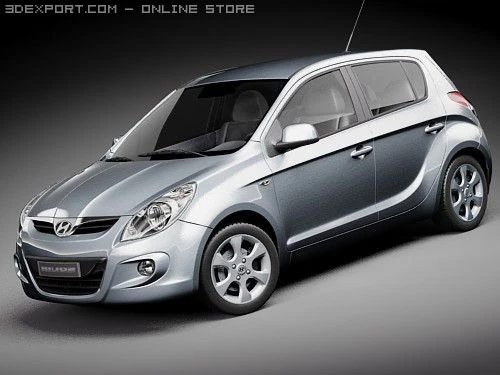 Hyundai i20 3D Model .c4d .max .obj .3ds .fbx .stl .blend