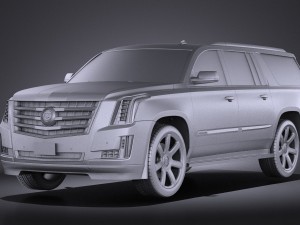 Cadillac Escalade ESV 2016 Vray 3D Модель
