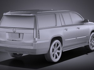 Cadillac Escalade ESV 2016 Vray 3D Модель