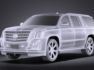 Cadillac Escalade ESV 2016 Vray 3D Модель
