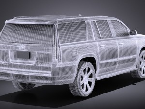 Cadillac Escalade ESV 2016 Vray 3D Модель