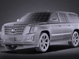 Cadillac Escalade ESV 2016 Vray 3D Модель