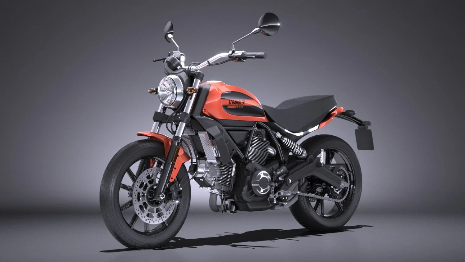 Ducati Scrambler Sixty2 2016 3D Model .c4d .max .obj .3ds .fbx .stl .blend 