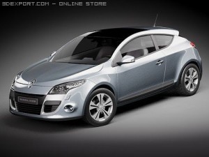 renault megane coupe 2009 3D Model