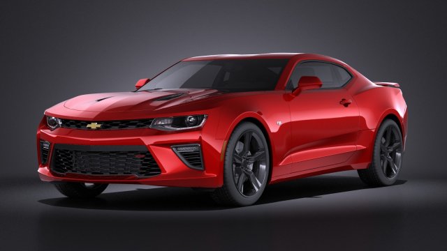 Chevrolet Camaro SS 2016 vray 3D Модель .c4d .max .obj .3ds .fbx .stl .blend