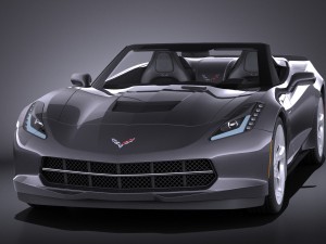 Chevrolet Corvette C7 Stingray Conv 2014 vray Modello 3D