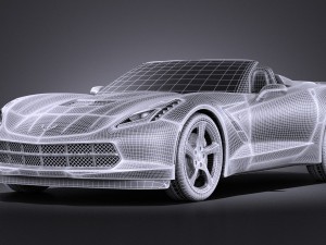 Chevrolet Corvette C7 Stingray Conv 2014 vray Modello 3D