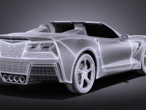 Chevrolet Corvette C7 Stingray Conv 2014 vray Modello 3D