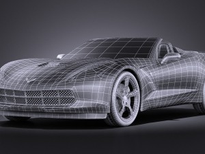 Chevrolet Corvette C7 Stingray Conv 2014 vray Modello 3D