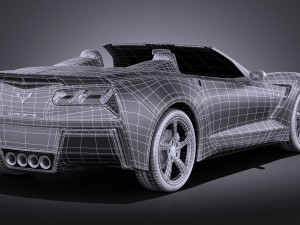 Chevrolet Corvette C7 Stingray Conv 2014 vray Modello 3D