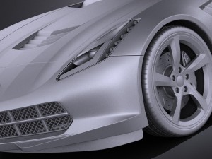 Chevrolet Corvette C7 Stingray Conv 2014 vray Modello 3D