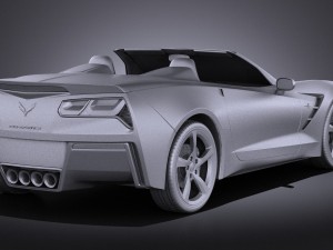 Chevrolet Corvette C7 Stingray Conv 2014 vray Modello 3D