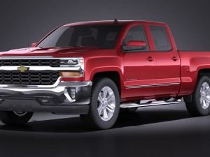 Chevrolet Silverado Double Cab 2016 vray 3D Model