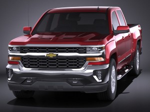 Chevrolet Silverado Double Cab 2016 vray 3D Model