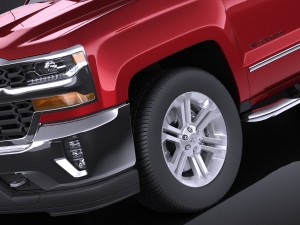 Chevrolet Silverado Double Cab 2016 vray 3D Model