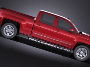 Chevrolet Silverado Double Cab 2016 vray 3D Model