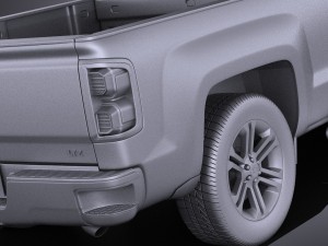 Chevrolet Silverado Double Cab 2016 vray 3D Model