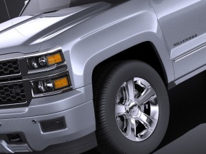 Chevrolet Silverado 1500 Double Cab 2015 vray 3D Model