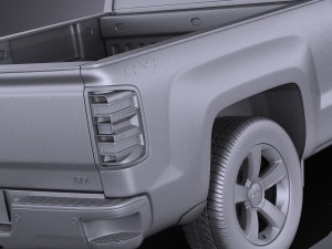 Chevrolet Silverado 1500 Double Cab 2015 vray 3D Model