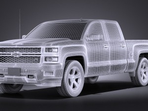Chevrolet Silverado 1500 Double Cab 2015 vray 3D Model