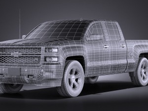 Chevrolet Silverado 1500 Double Cab 2015 vray 3D Model