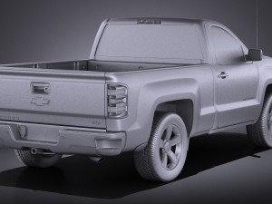Chevrolet Silverado 2014 Regular Cab vray Modello 3D