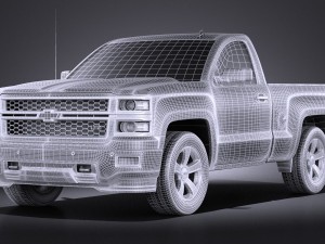 Chevrolet Silverado 2014 Regular Cab vray Modello 3D