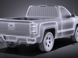 Chevrolet Silverado 2014 Regular Cab vray Modello 3D