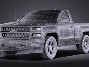 Chevrolet Silverado 2014 Regular Cab vray Modello 3D