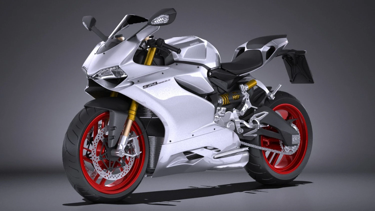 Ducati Panigale 959 2016 3D Model .c4d .max .obj .3ds .fbx .stl .blend 