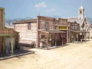 ciudad occidental Modelo 3D